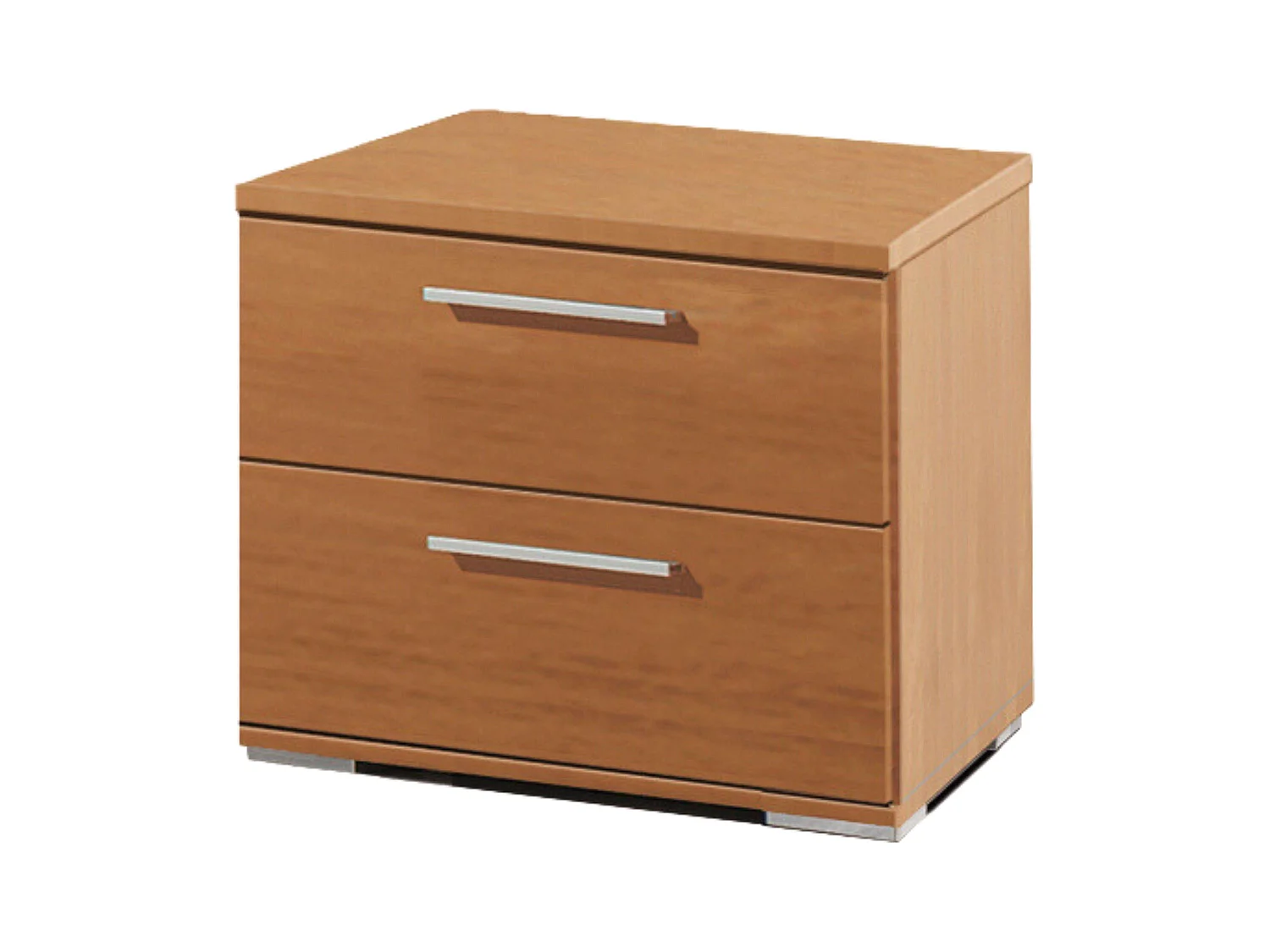 Mesita Noche 2 Cajones Cerezo Melamina Moderno 42x44x35 cm