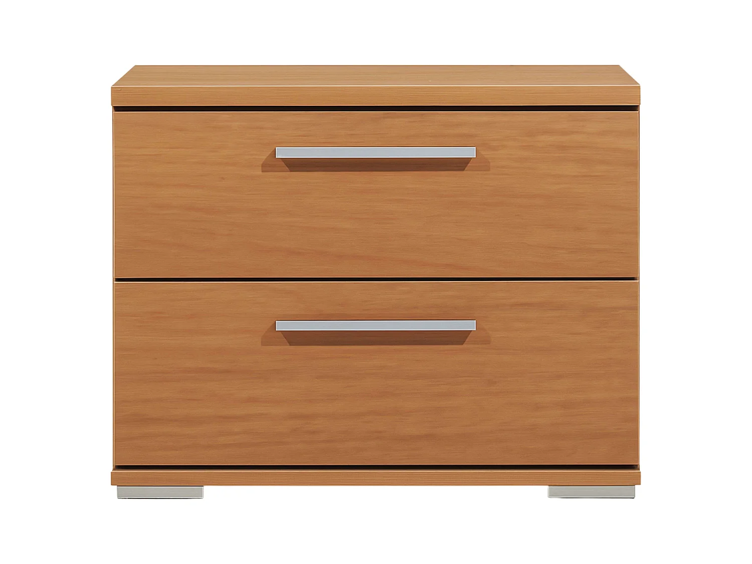 Mesita Noche 2 Cajones Cerezo Melamina Moderno 42x44x35 cm