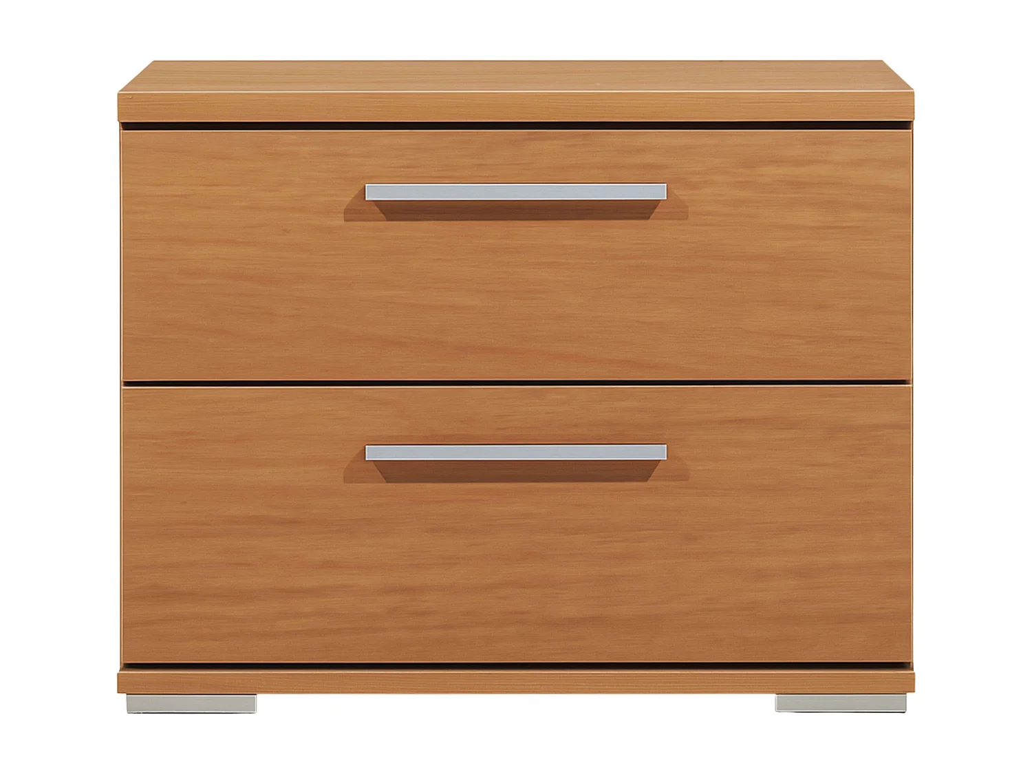 Mesita Noche 2 Cajones Cerezo Melamina Moderno 42x44x35 cm