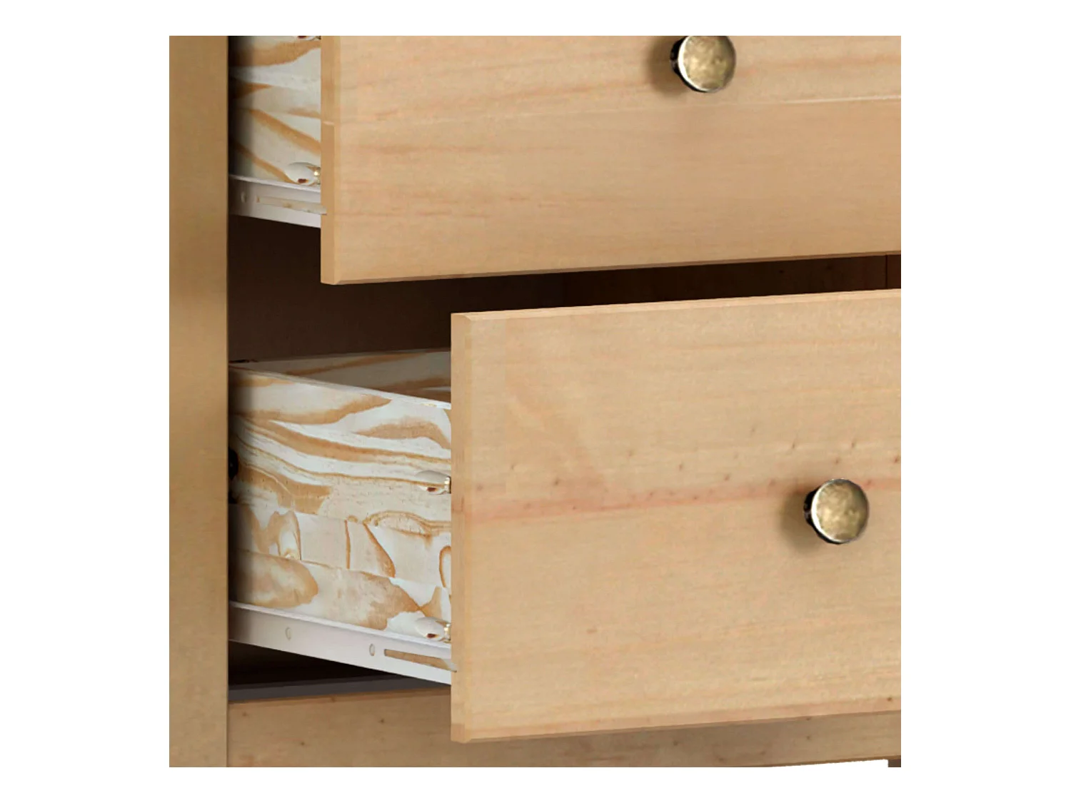 Table de chevet Samy 2 tiroirs style nordique couleur miel 48x60 cm