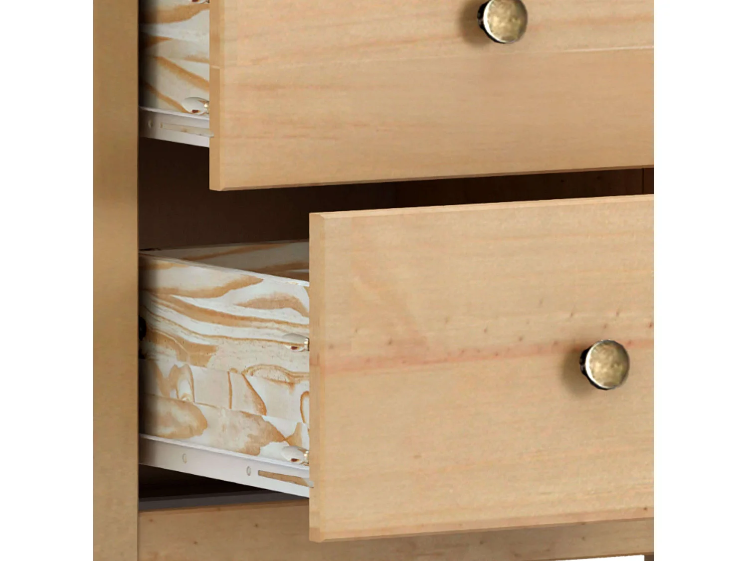 Mesa de Cabeceira Samy 2 Gavetas Estilo Nórdico Cor Mel 48x60 cm