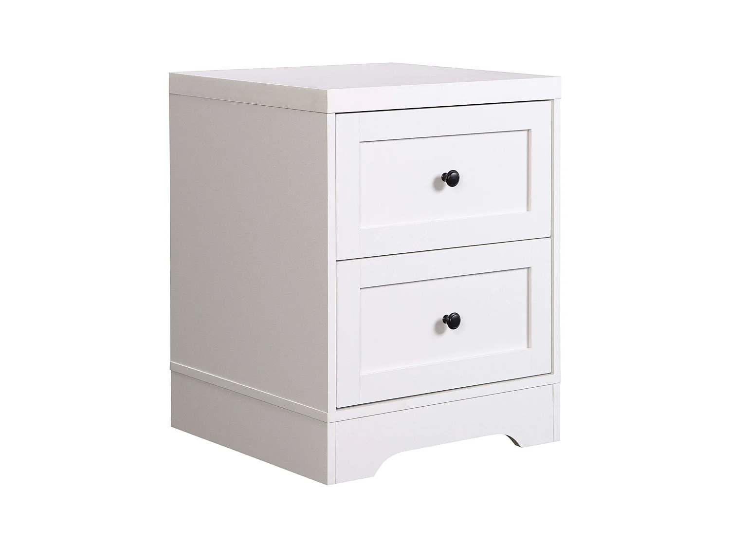 Table de chevet 2 tiroirs Ottavia contemporaine blanche 40x50 cm Chambre