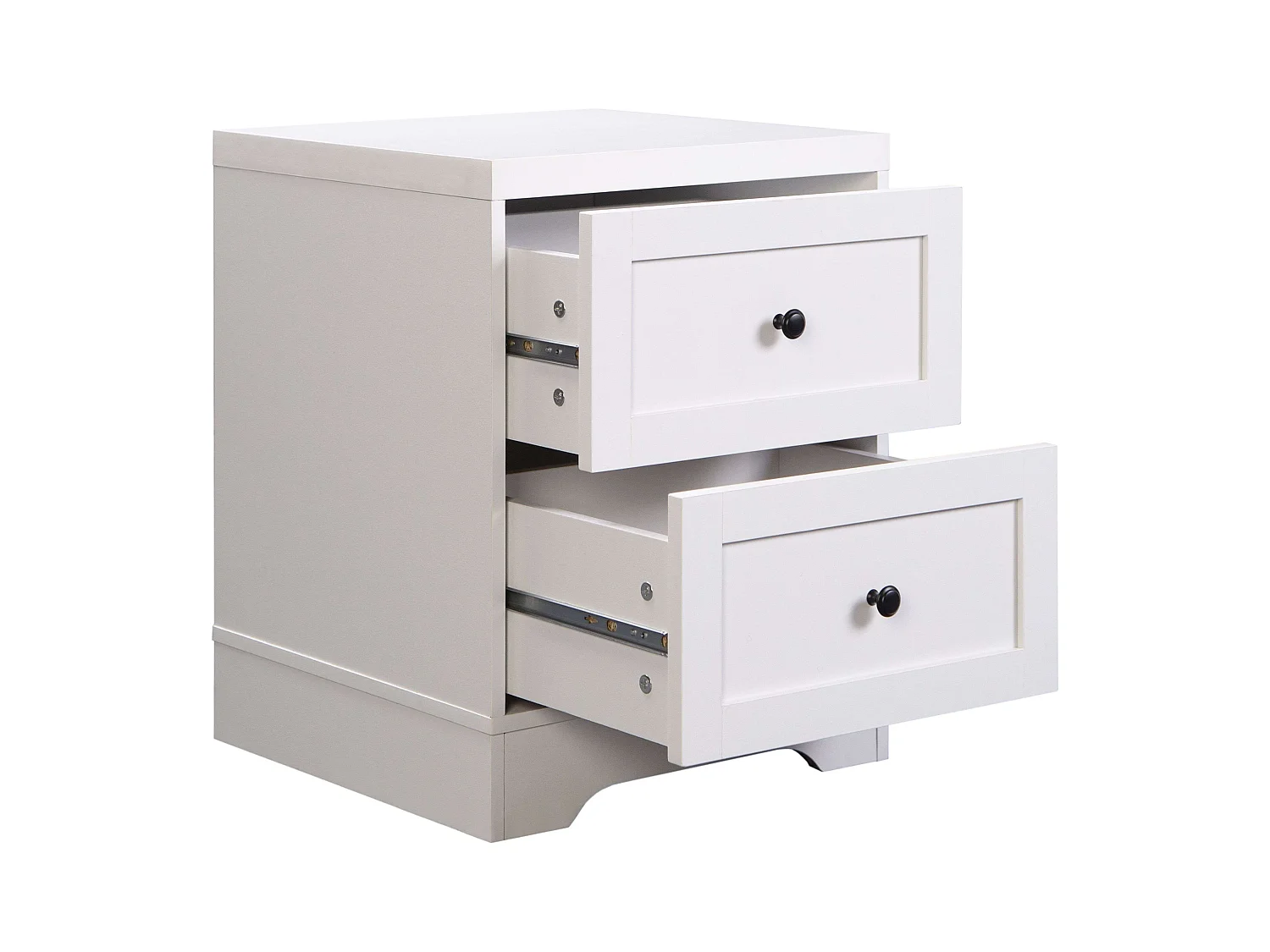 Table de chevet 2 tiroirs Ottavia contemporaine blanche 40x50 cm Chambre