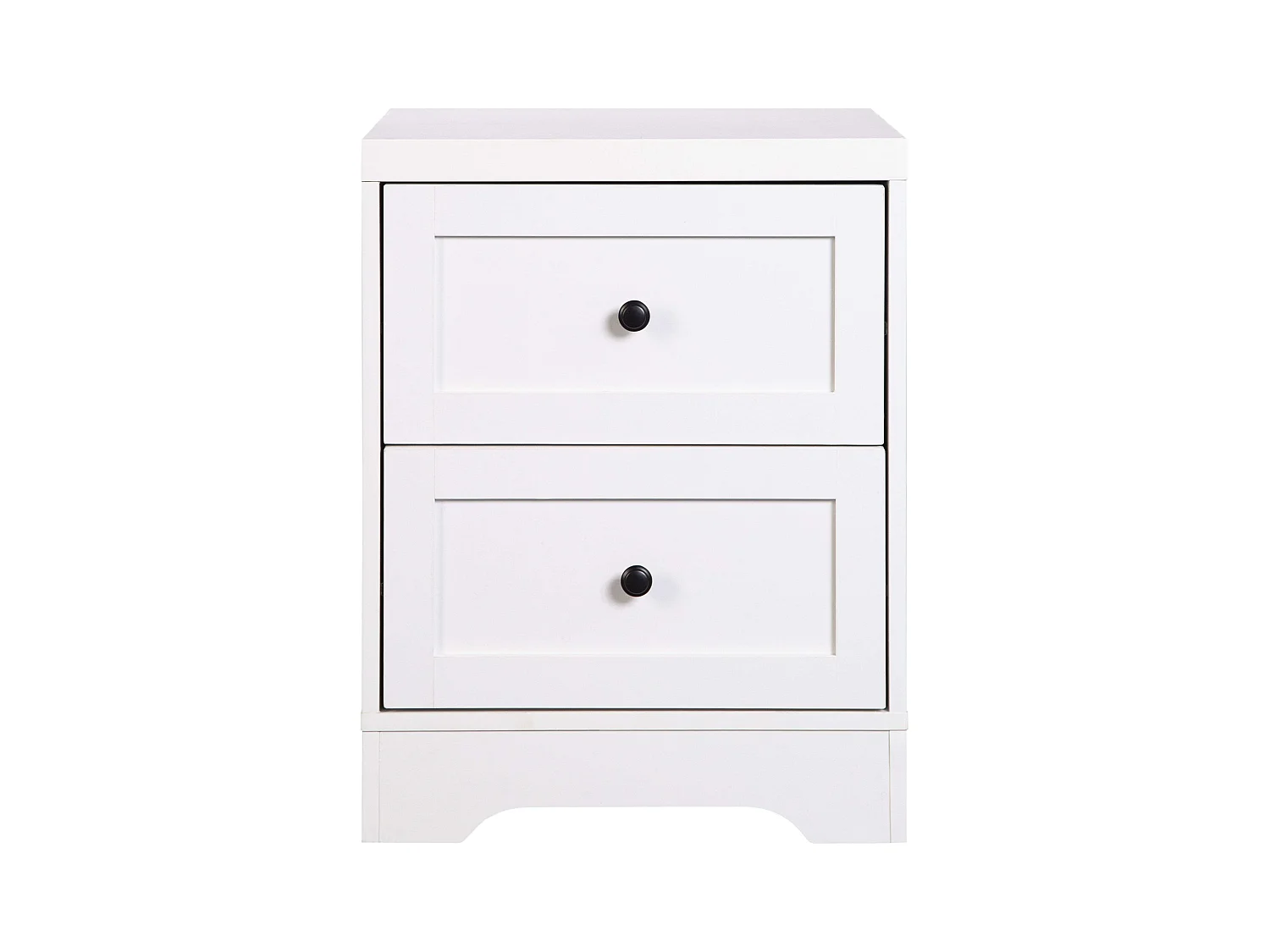 Table de chevet 2 tiroirs Ottavia contemporaine blanche 40x50 cm Chambre