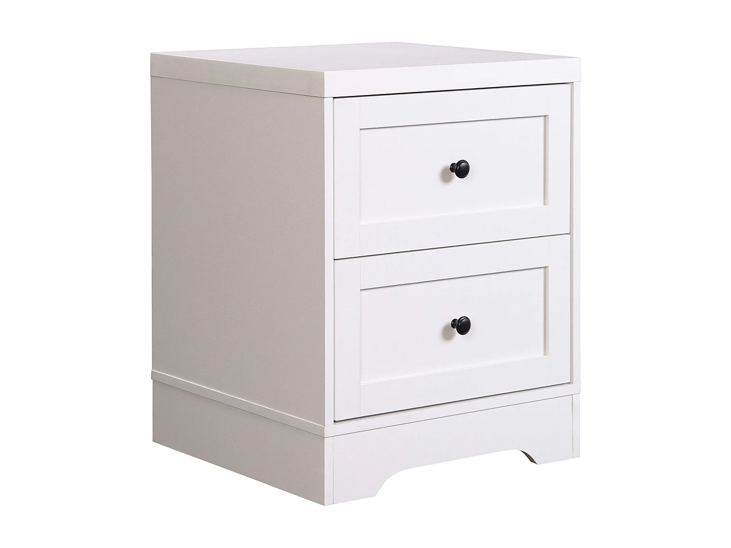 Table de chevet 2 tiroirs Ottavia contemporaine blanche 40x50 cm Chambre