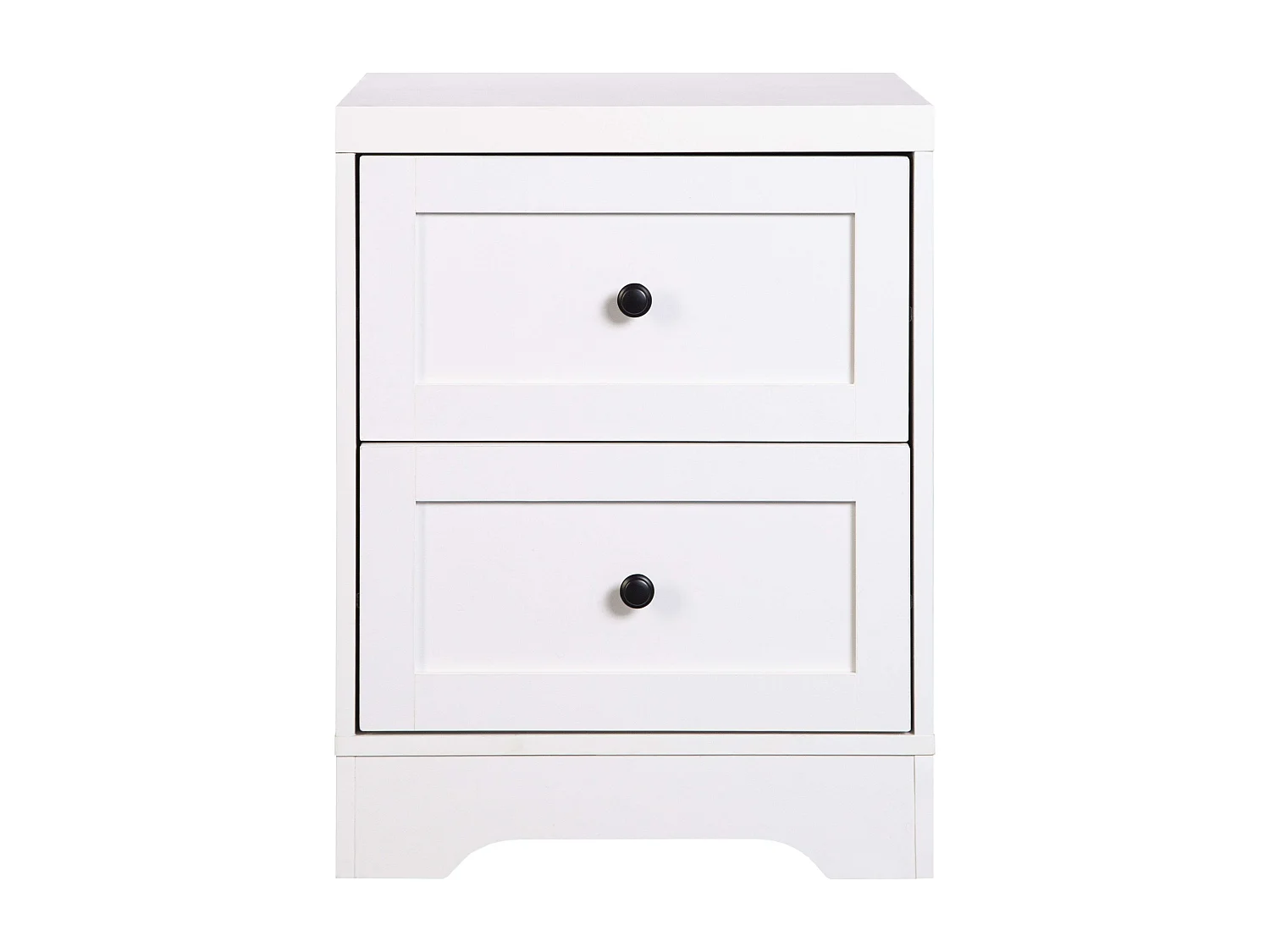 Table de chevet 2 tiroirs Ottavia contemporaine blanche 40x50 cm Chambre