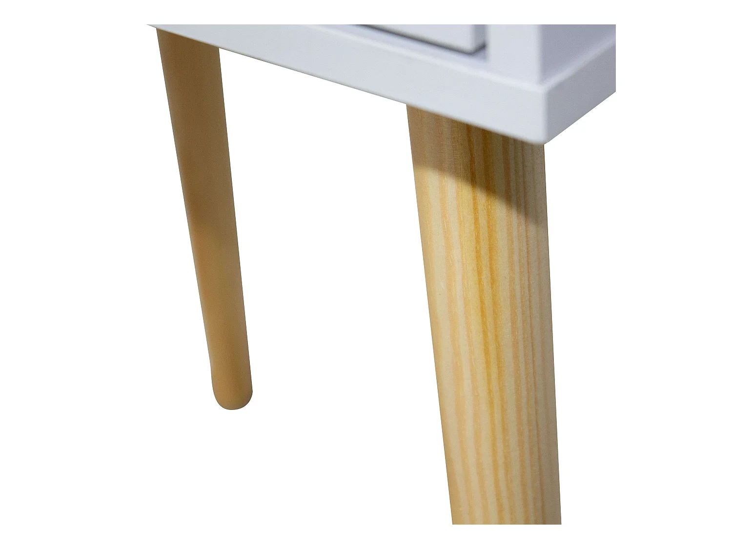 Table de chevet haute blanche avec 2 tiroirs, Fiano Nordic, 60x40x30 cm