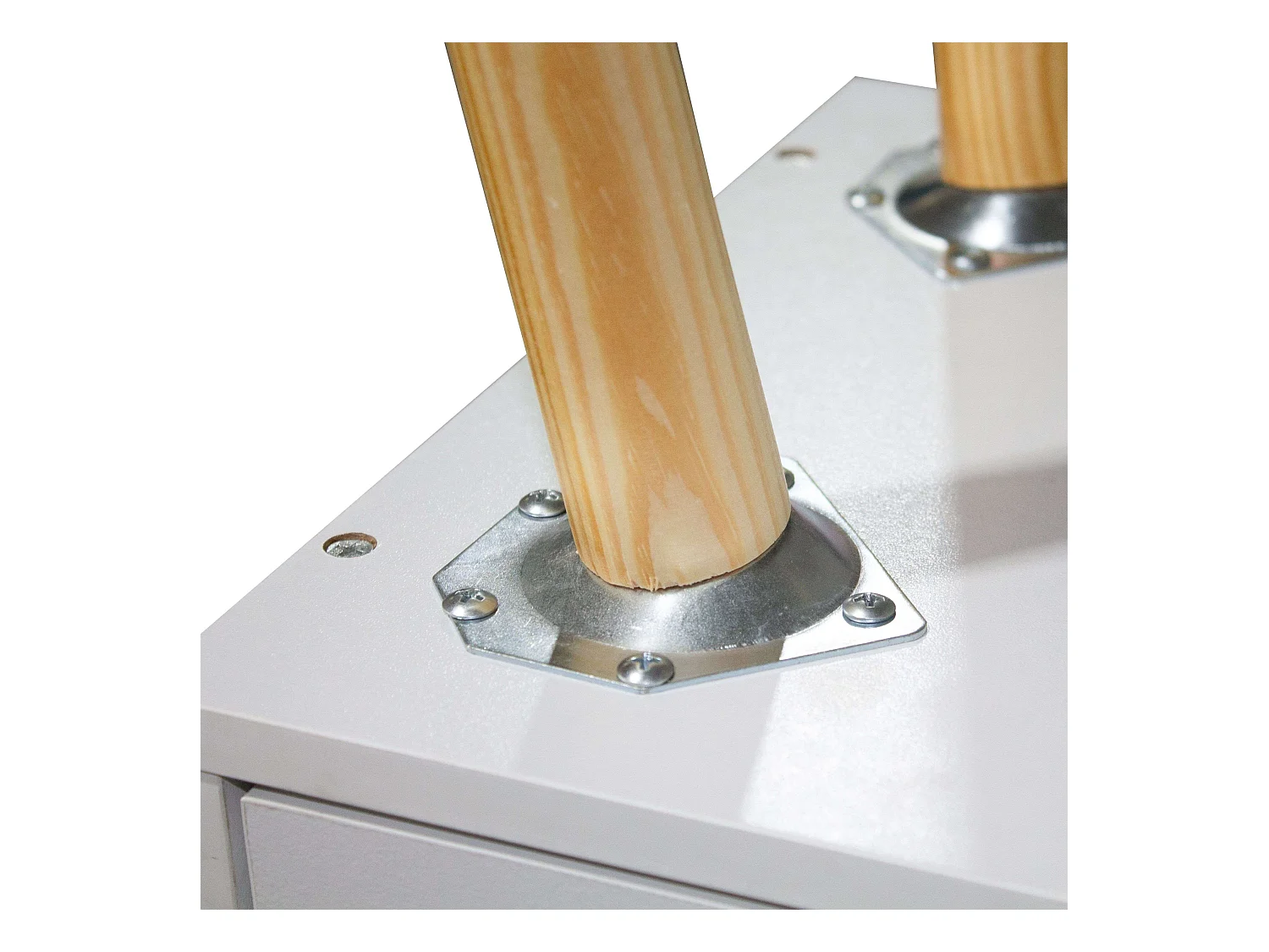 Table de chevet haute blanche avec 2 tiroirs, Fiano Nordic, 60x40x30 cm