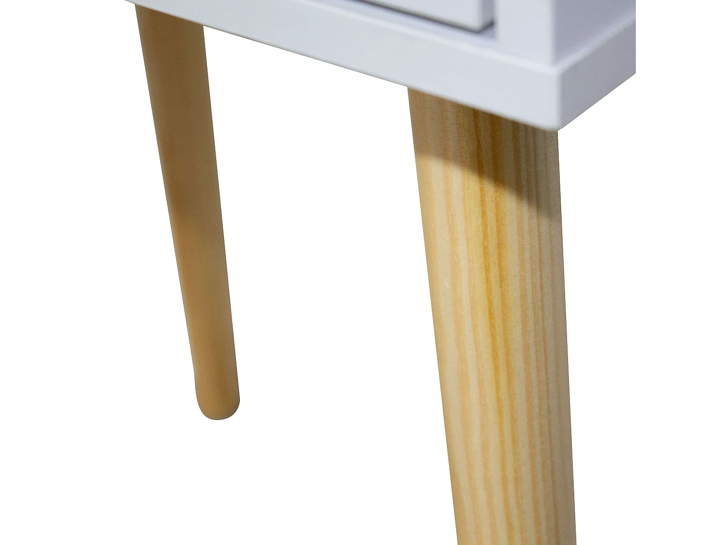 Table de chevet haute blanche avec 2 tiroirs, Fiano Nordic, 60x40x30 cm