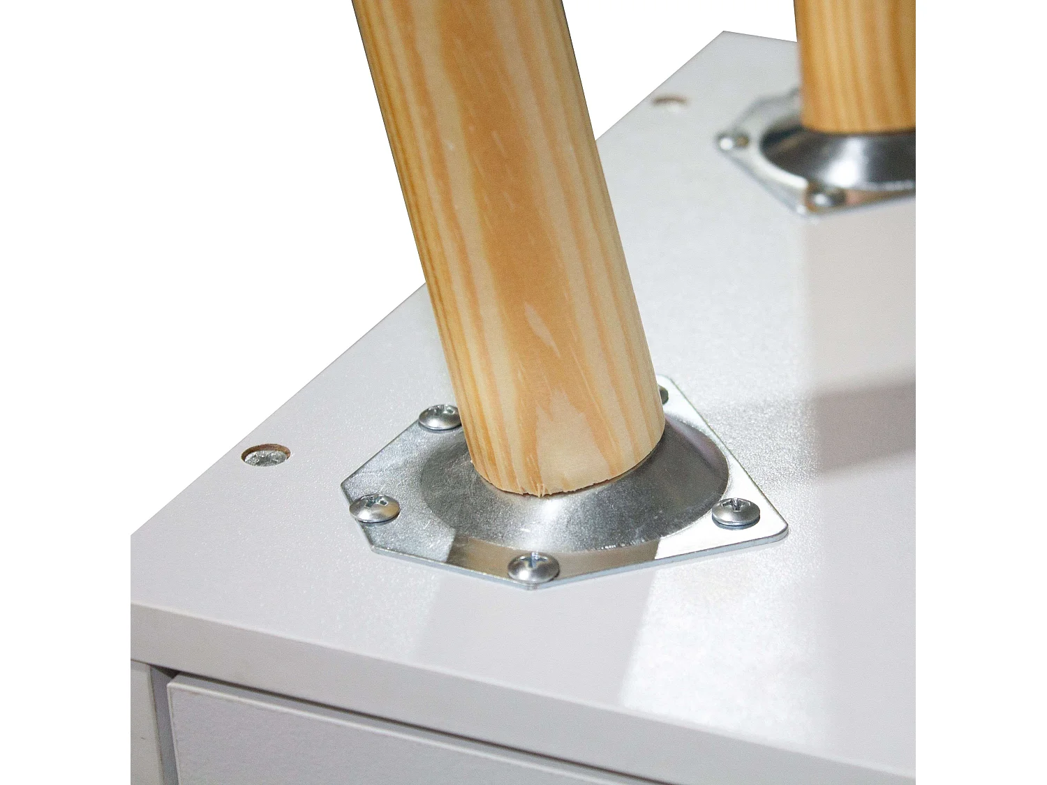 Table de chevet haute blanche avec 2 tiroirs, Fiano Nordic, 60x40x30 cm