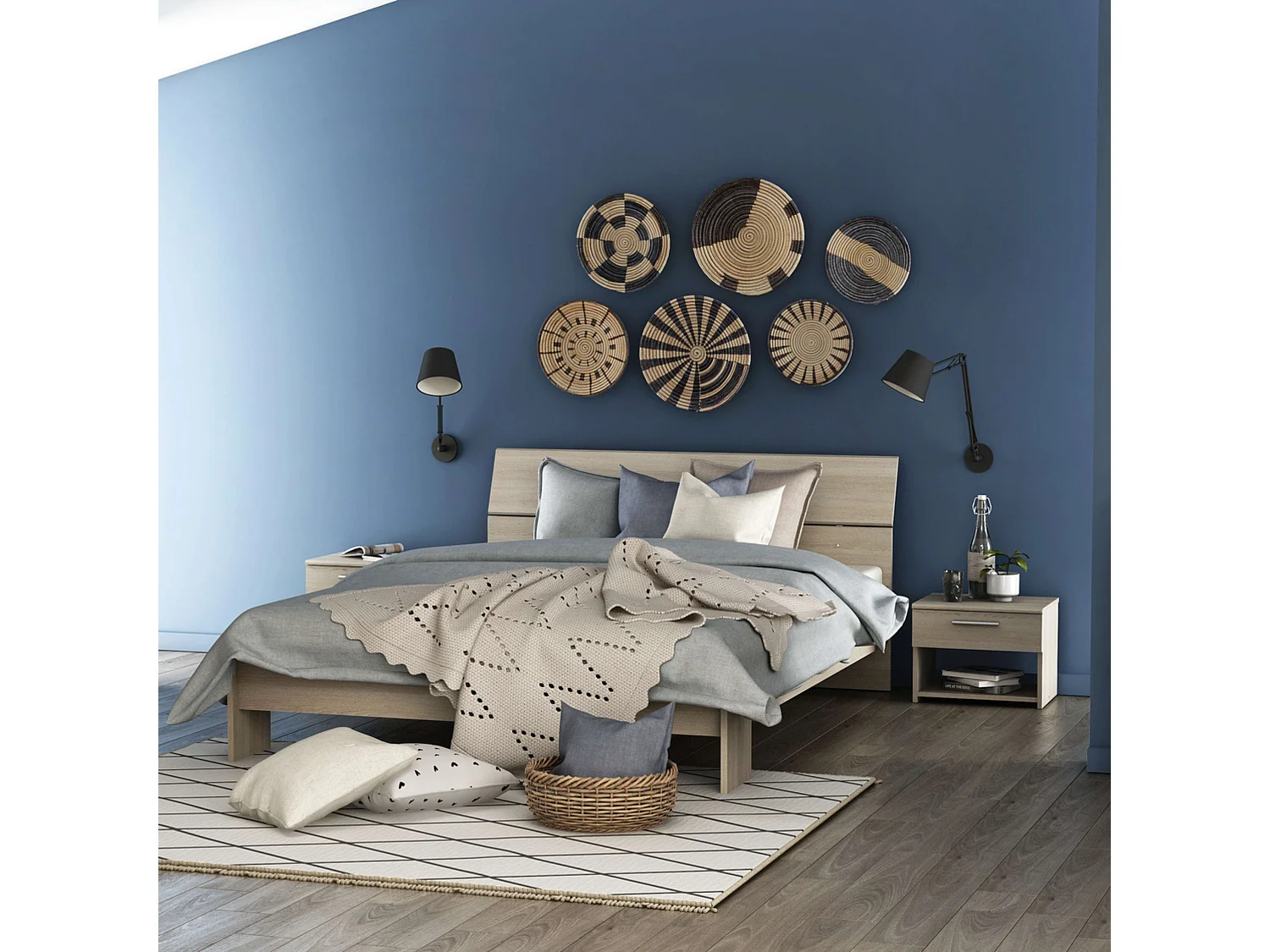 Table de chevet Prins Shannon en chêne 32x43x32cm Chambre