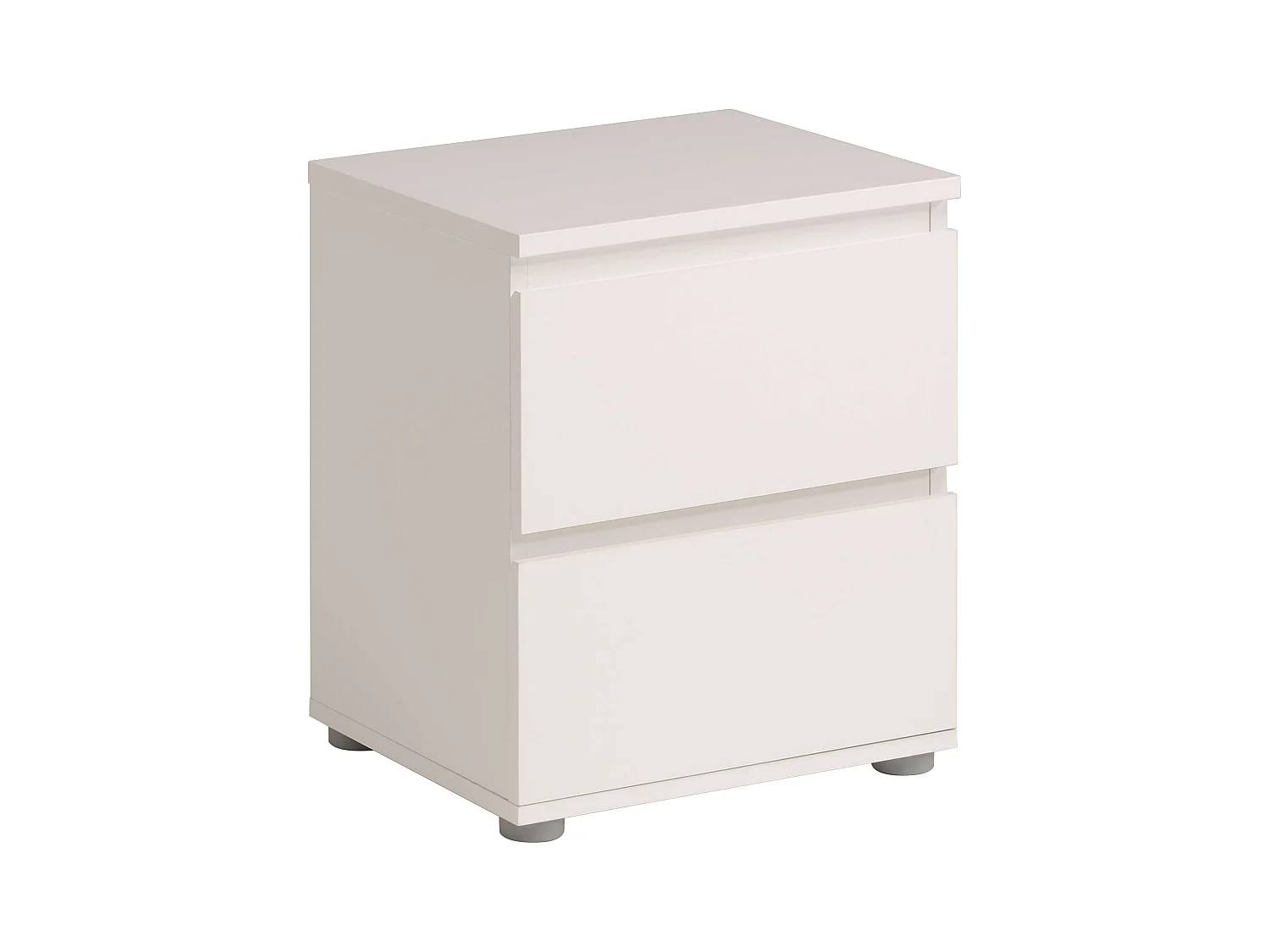 Table de chevet Sven avec 2 tiroirs, mélaminé blanc, 48x40x33 cm, chambre