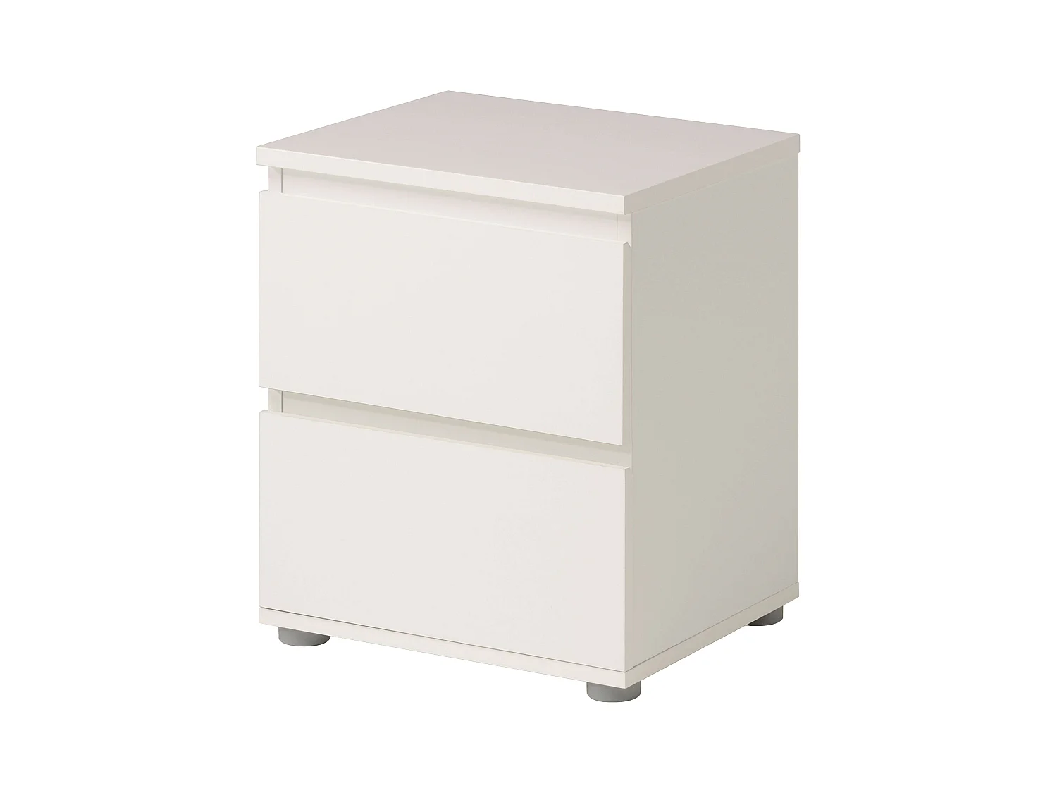 Table de chevet Sven avec 2 tiroirs, mélaminé blanc, 48x40x33 cm, chambre