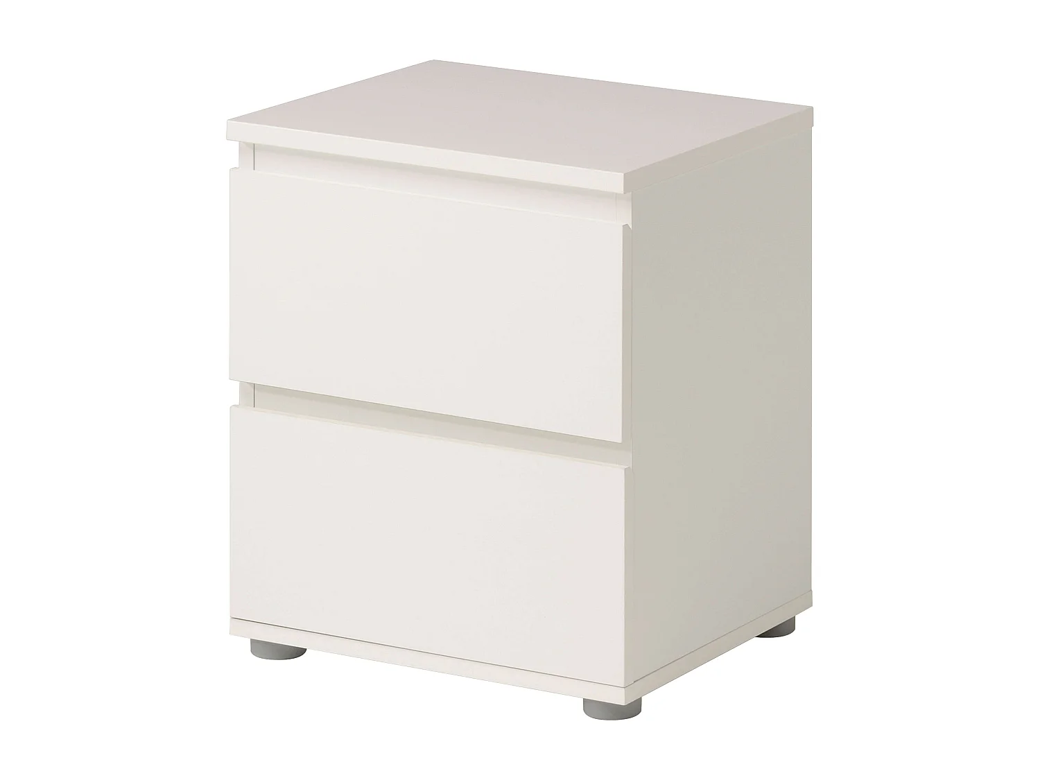 Table de chevet Sven avec 2 tiroirs, mélaminé blanc, 48x40x33 cm, chambre