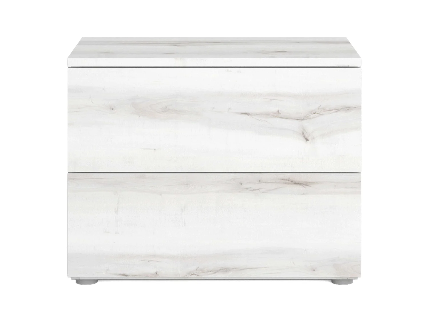 Table de chevet contemporaine blanche Lyon avec 2 tiroirs 54 x 43 cm