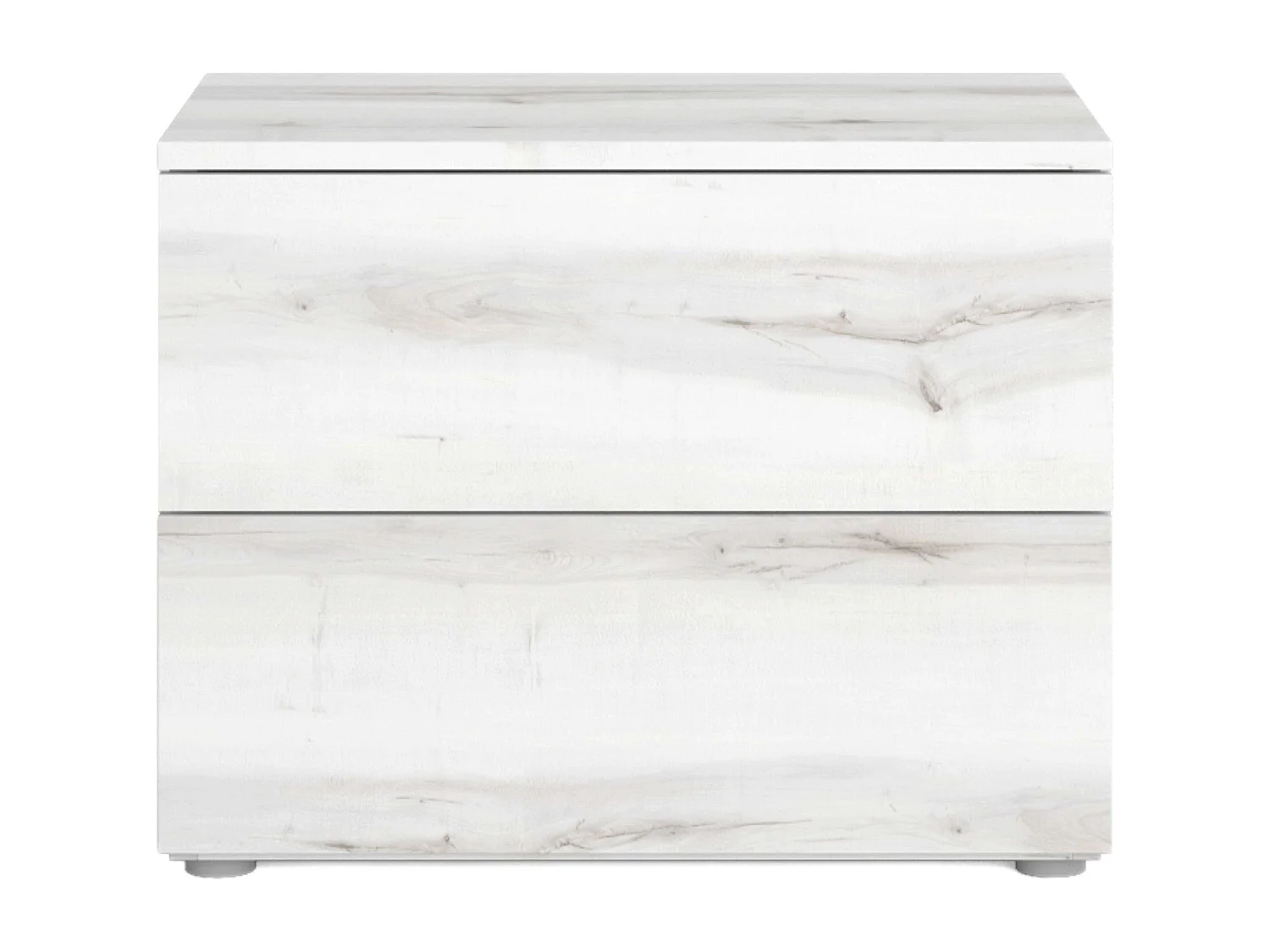 Table de chevet contemporaine blanche Lyon avec 2 tiroirs 54 x 43 cm