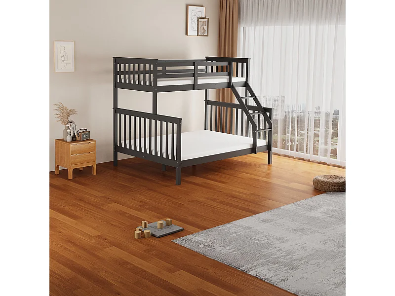 Lit superposé 2+1 BATNA NOIR 140x190 + 90x190 cm