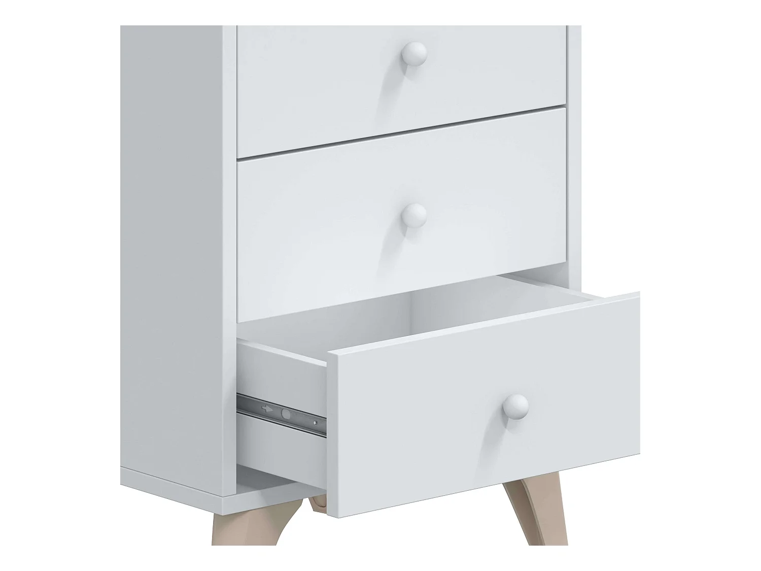 Set 2 Mesitas de noche Sweet 3 cajones blanco artik diseño moderno 56x40x33,5cm