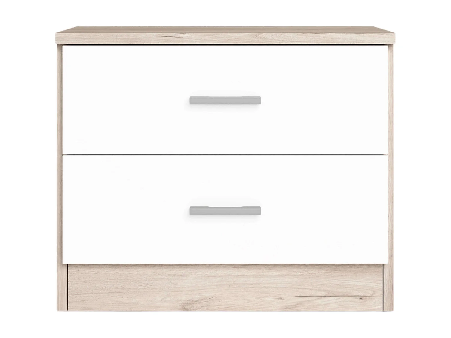 Table de chevet couple avec 2 tiroirs, chambre blanche et sahara 50x42x33 cm