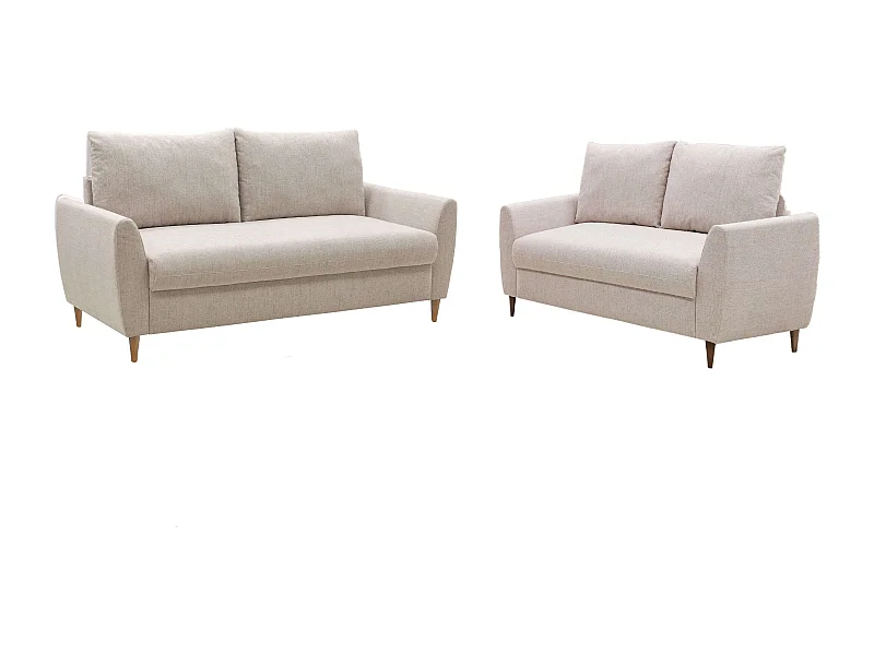 Pack 2 Sofás Mave Beige: 3 Plazas y 2 Plazas, Estilo Contemporáneo