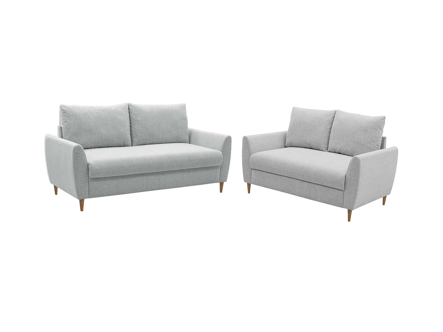 Pack 2 Sofás Mave Gris: Sofá 3 Plazas + Sofá 2 Plazas Estilo Contemporáneo