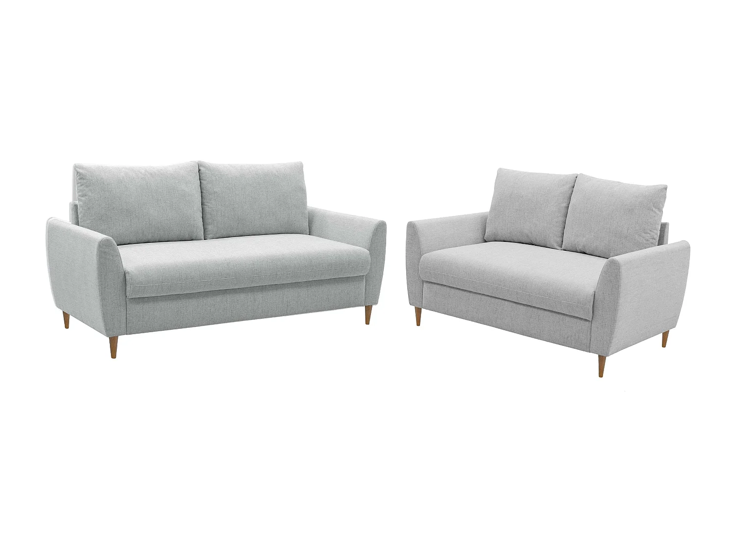 Pack 2 Sofás Mave Gris: Sofá 3 Plazas + Sofá 2 Plazas Estilo Contemporáneo