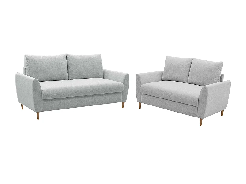 Pack 2 Sofás Mave Gris: Sofá 3 Plazas + Sofá 2 Plazas Estilo Contemporáneo