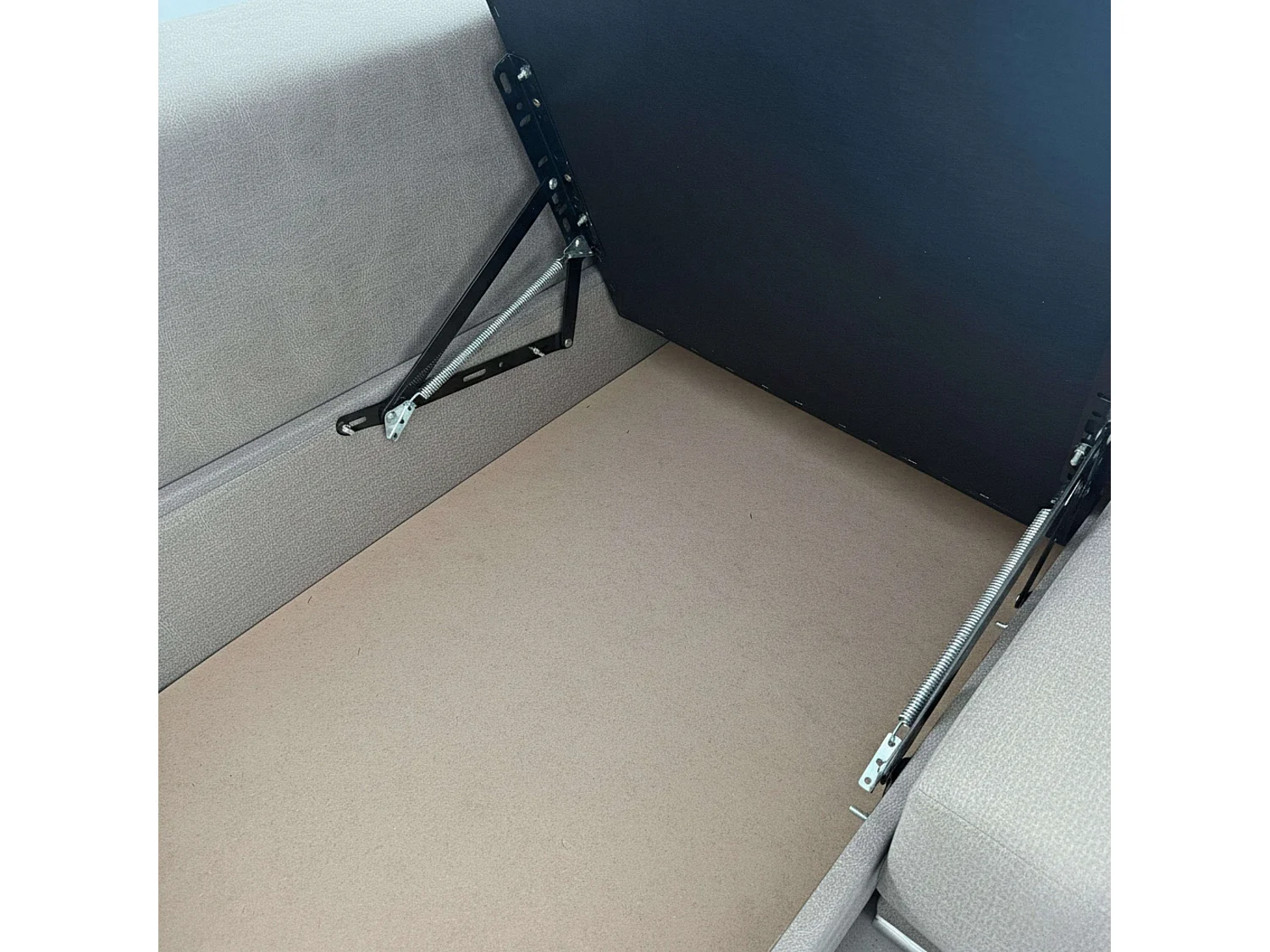 Sofá Oscar chaise longue izq. con 2 puffs gris, 263x100x85 cm