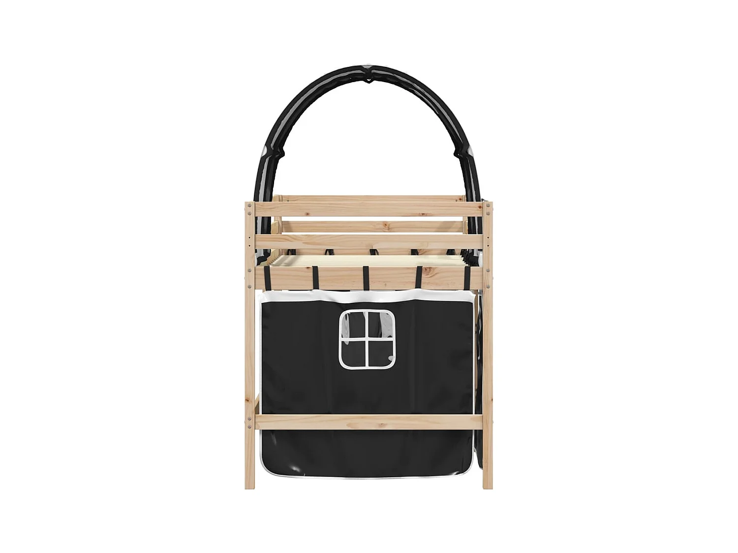 Lit simlpe-Lit mezzanine enfants avec tunnel sans matelas 90x200 cm