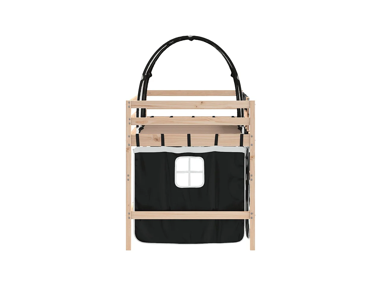 Lit simlpe-Lit mezzanine enfants avec tunnel sans matelas 90x200 cm