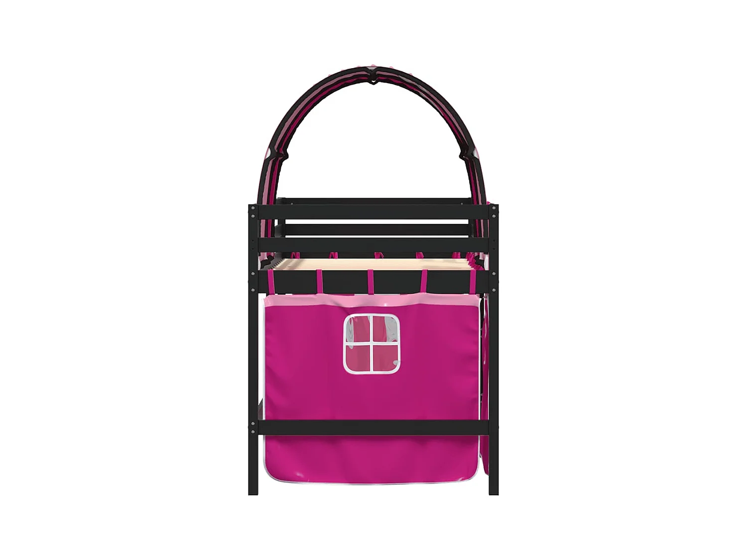 Lit simple-Lit mezzanine enfants avec tunnel sans matelas rose 80x200 cm