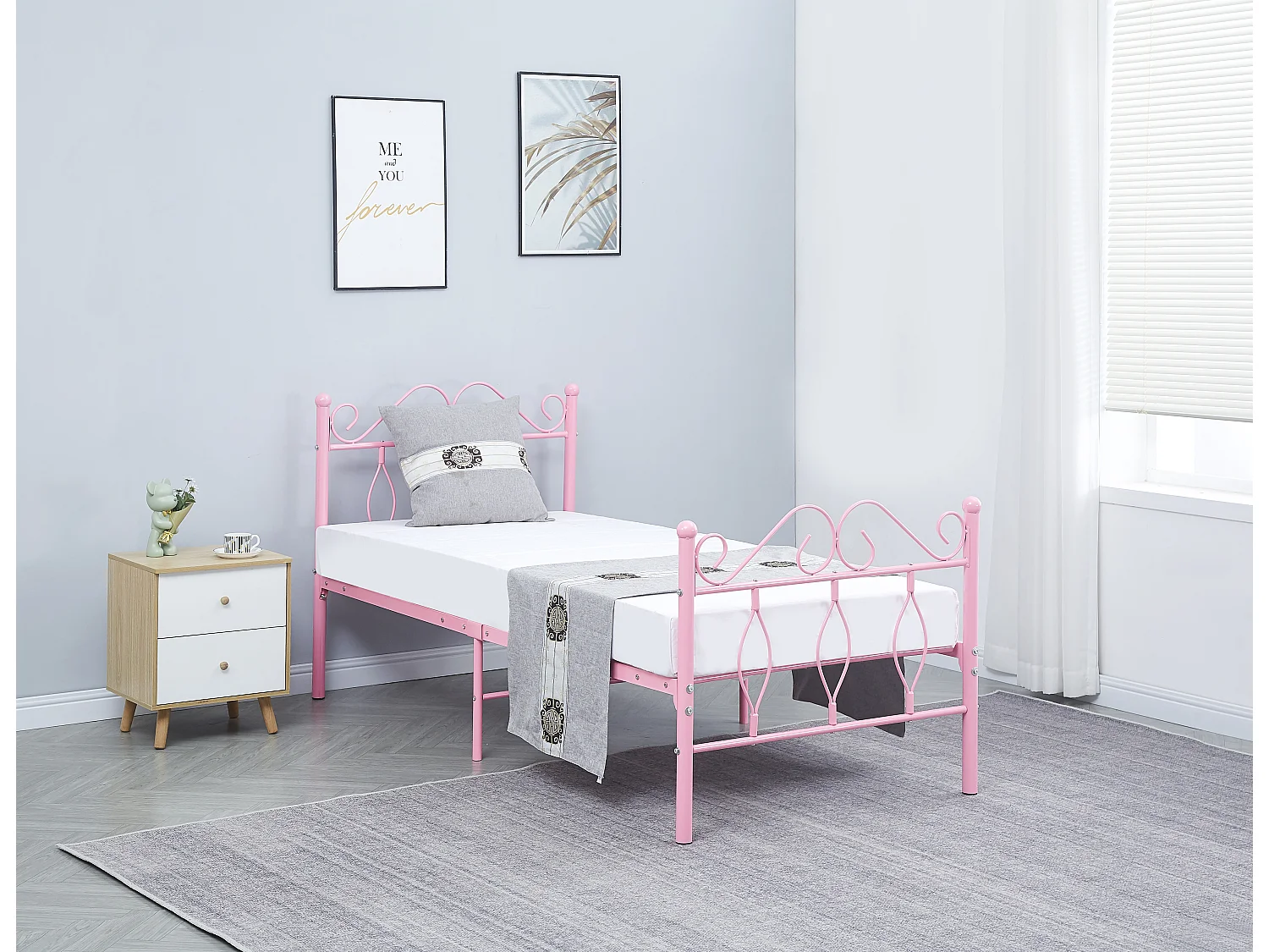 Lit 1 Place JULIE 90X190CM Sommier Inclus