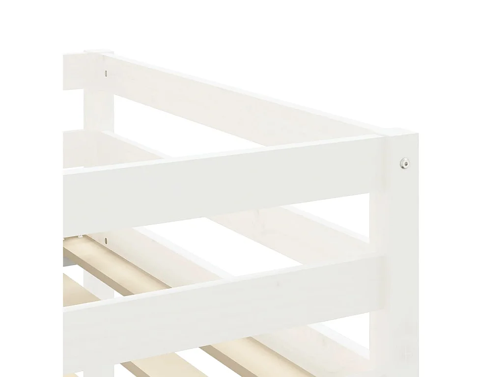 Lit simple-Lit mezzanine enfant avec rideaux sans matelas bleu 90x190 cm