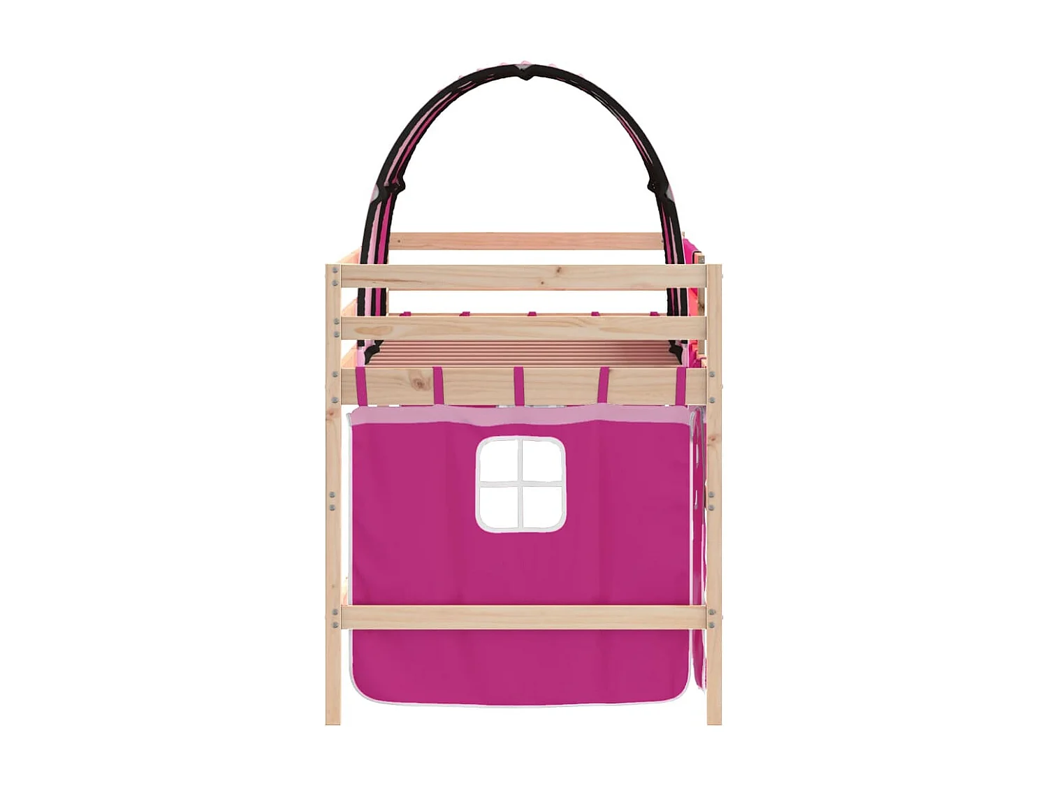 Cama individual | Cama para adultos | Cama alta para niños con túnel madera pino rosa 90x190 cm SHL31187