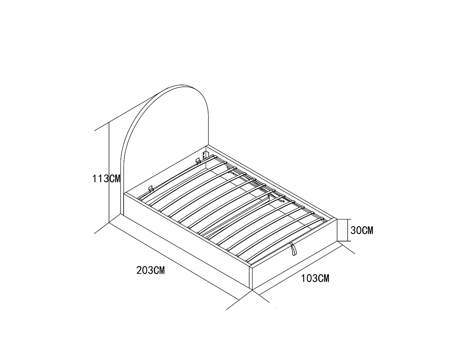 Lit Coffre VALENTINA en LAINE BOUCLEE – 90x190 cm – Design Moderne avec Rangement Intégré