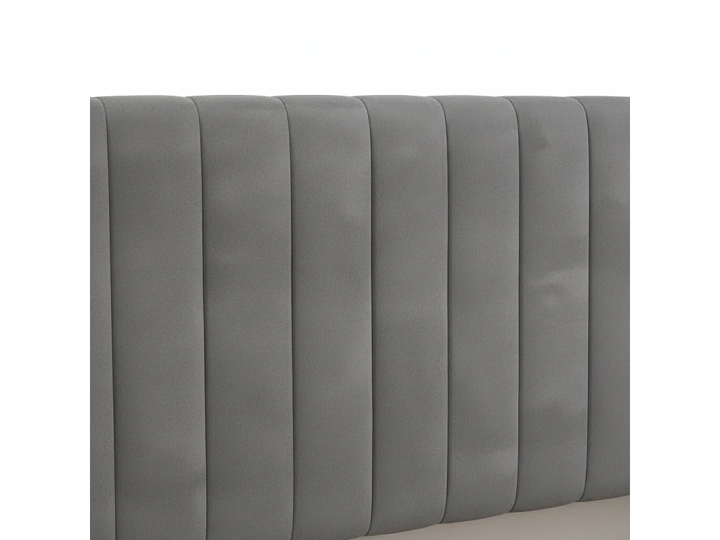 LIT COFFRE CAMILLE en velours GRIS 180X200CM