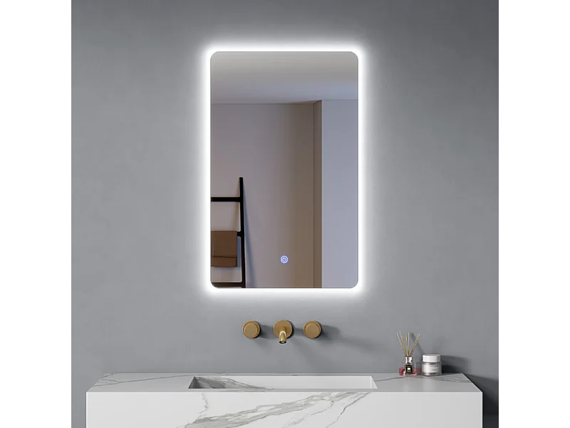 Specchio Bagno 80x50 cm Led Luce Calda/Fredda Accensione Touch|| Lumina