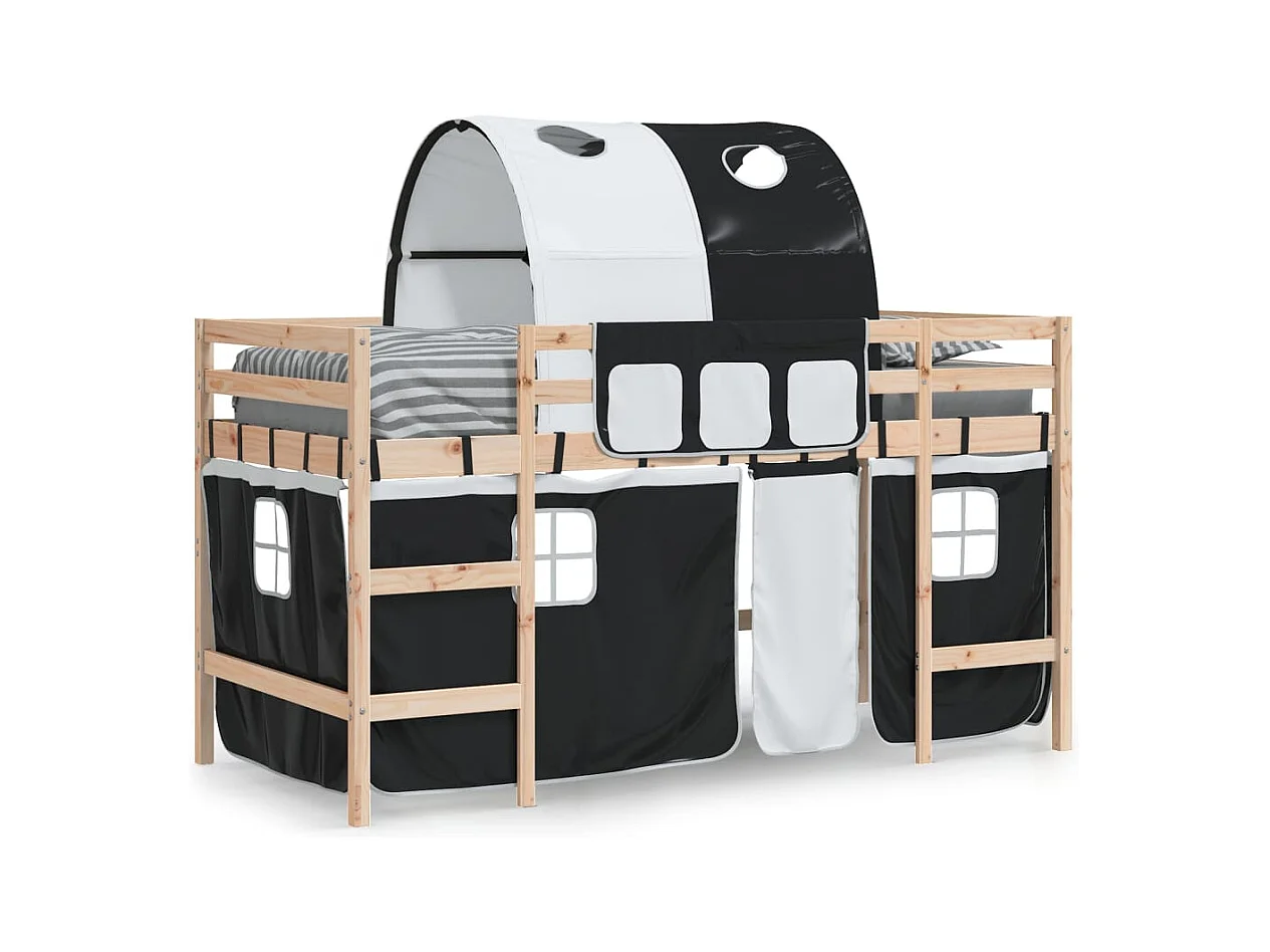 Lit simple-Lit mezzanine enfants avec tunnel sans matelas 80x200 cm