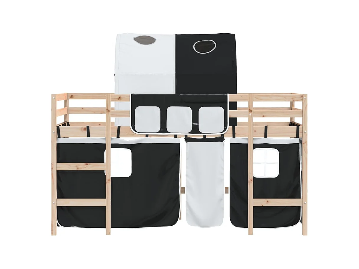 Lit simple-Lit mezzanine enfants avec tunnel sans matelas 80x200 cm