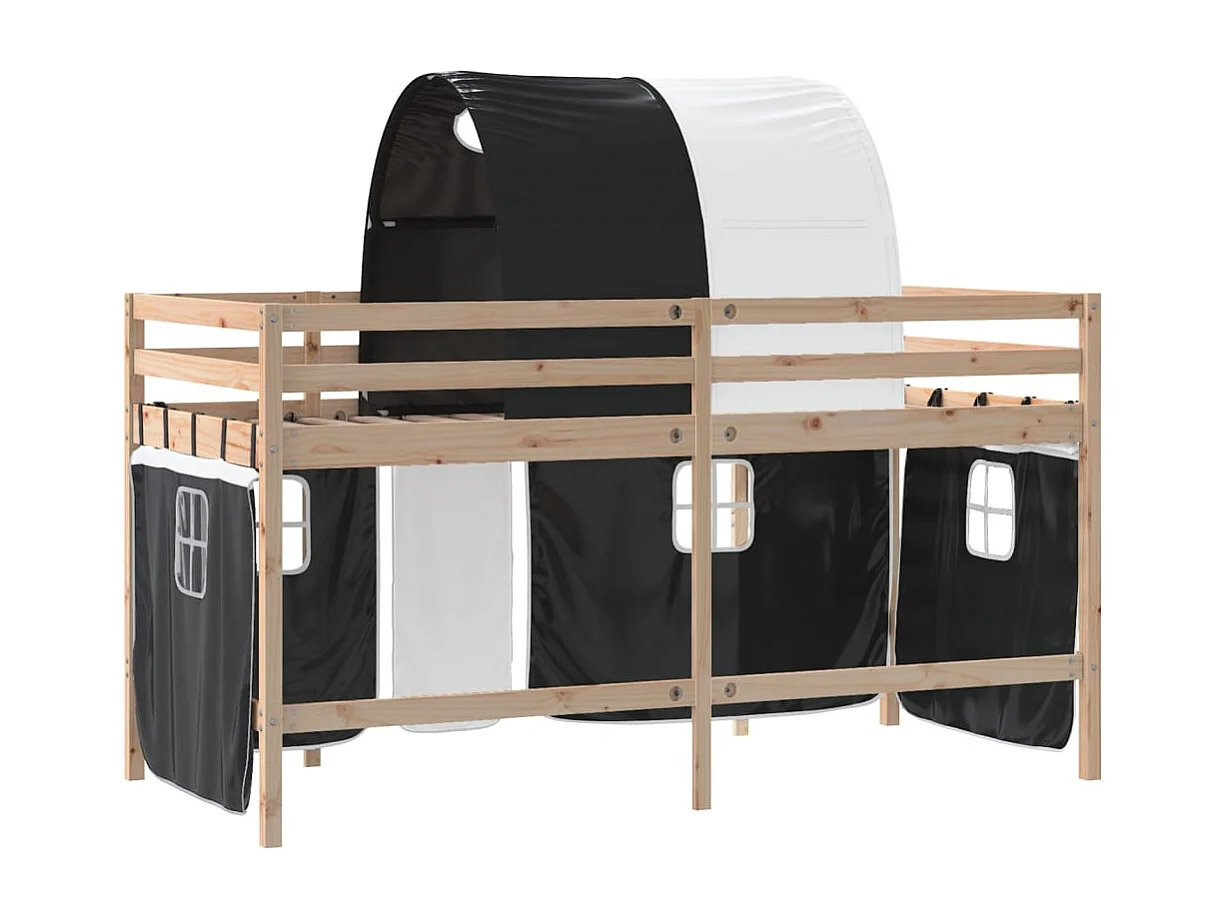 Lit simple-Lit mezzanine enfants avec tunnel sans matelas 80x200 cm