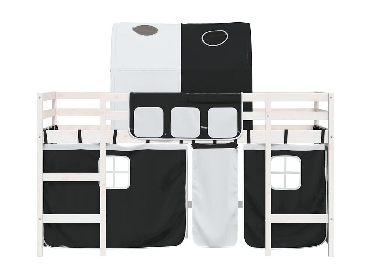 Lit simple-Lit mezzanine enfant avec tunnel sans matelas 90x190 cm