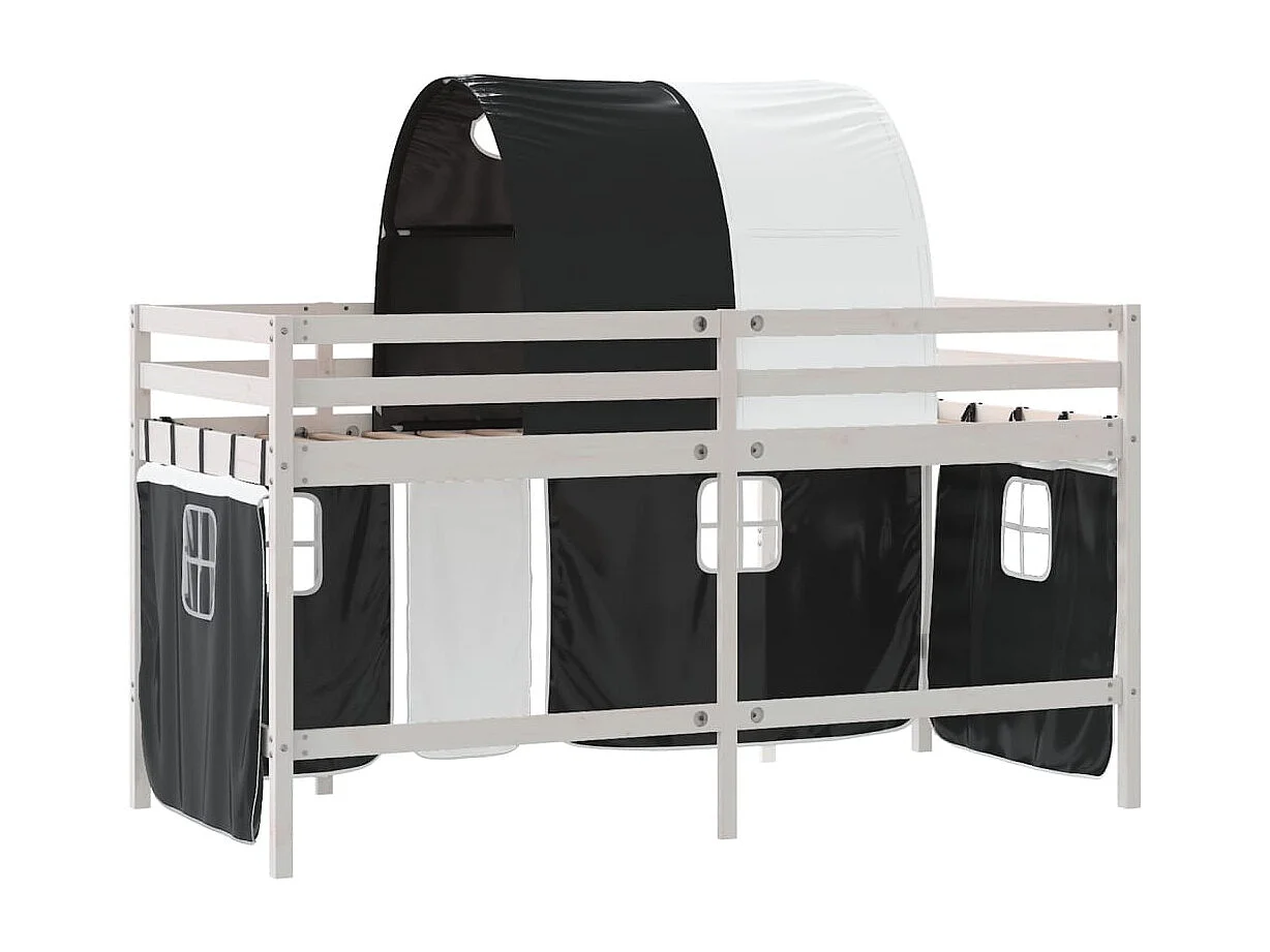 Lit simple-Lit mezzanine enfant avec tunnel sans matelas 90x190 cm