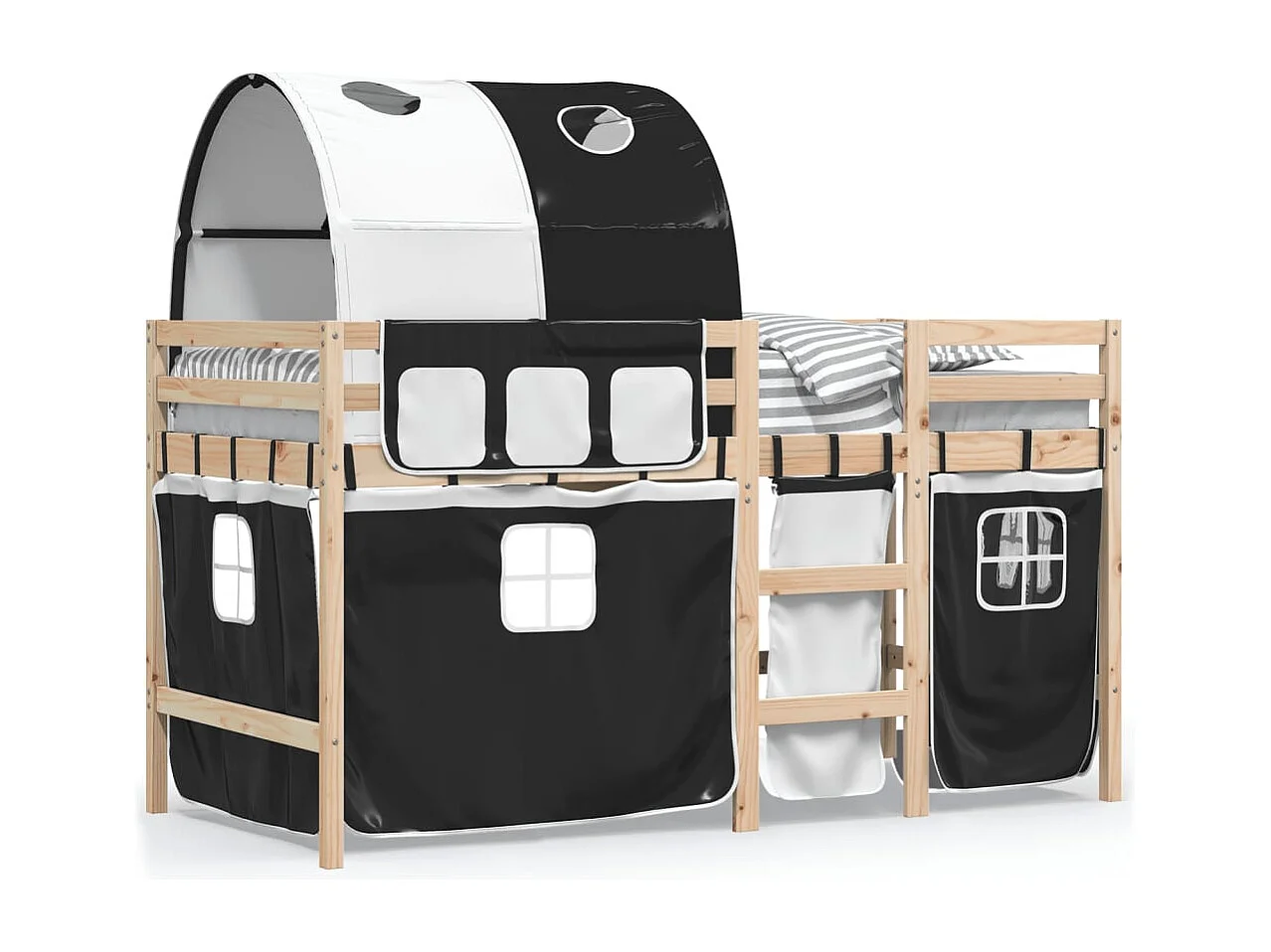 Lit simple-Lit mezzanine enfant avec tunnel sans matelas 90x190 cm