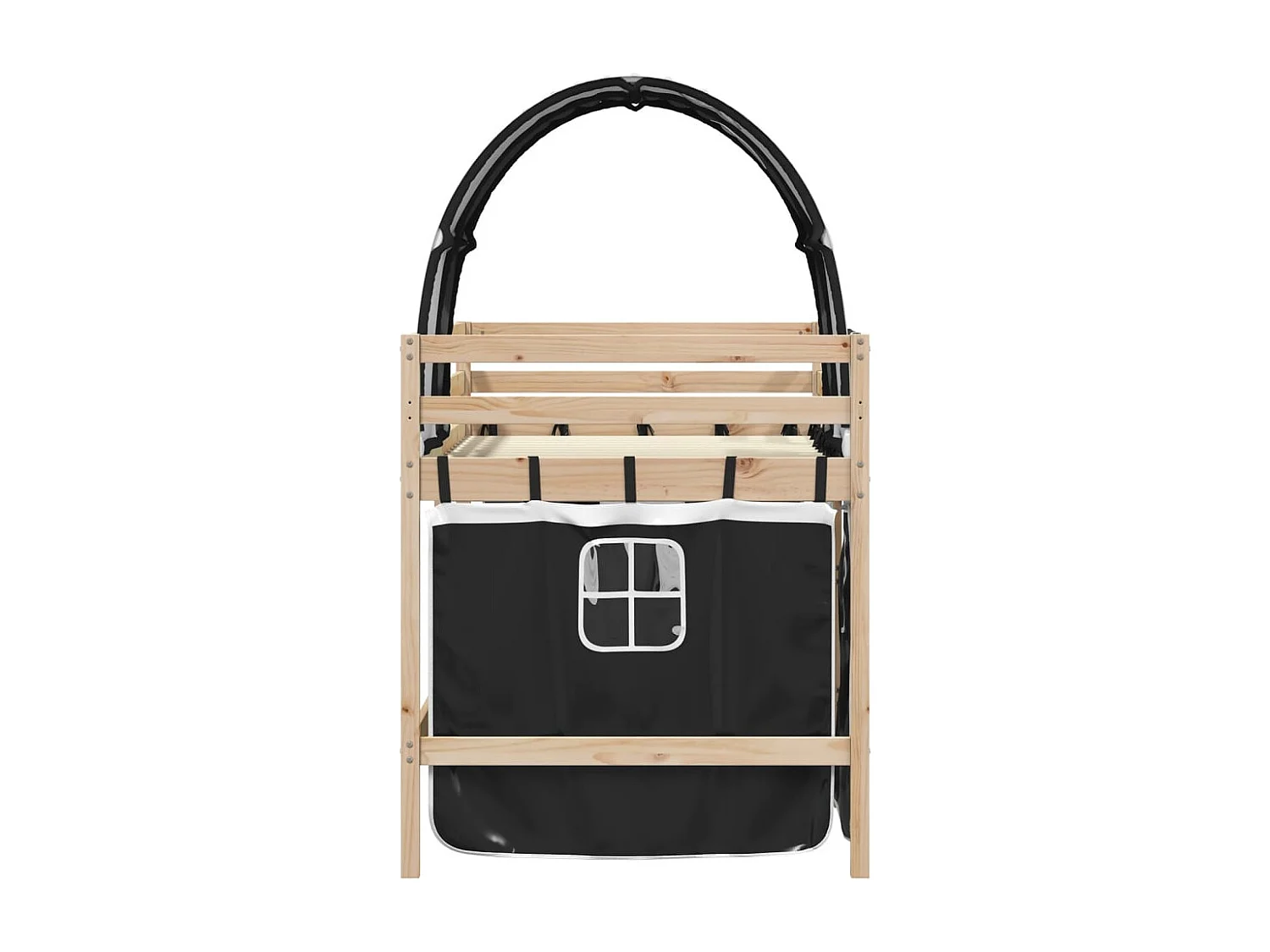 Lit simple-Lit mezzanine enfant avec tunnel sans matelas 90x190 cm