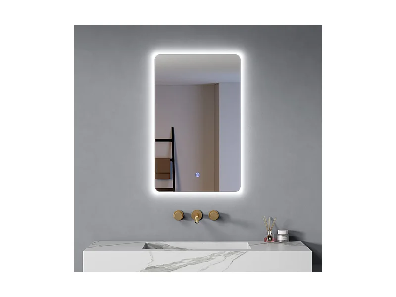 Specchio Led 70x50 Cm Retroilluminato Luce Calda/Fredda sensore Touch| Lumina
