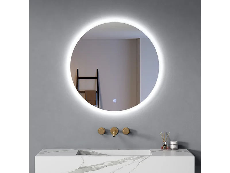 Specchio Bagno Led Tondo Ø80 cm luce Fredda/Calda accensione Touch| Orbis