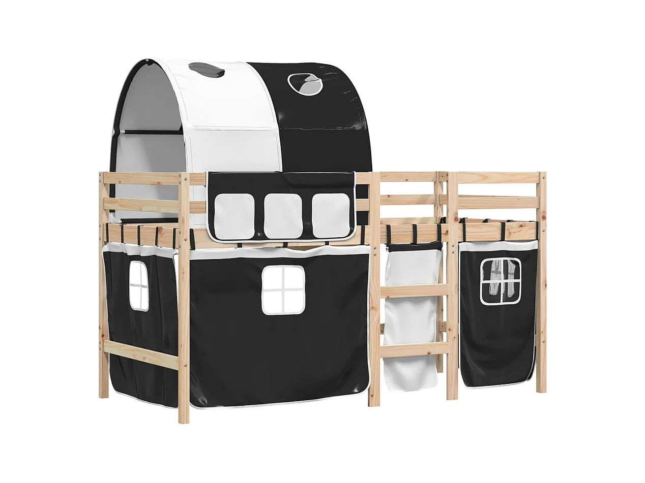 Lit simple-Lit mezzanine enfants avec tunnel sans matelas 80x200 cm