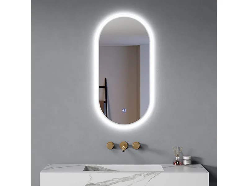 Specchio Bagno Led 90x45 cm Retroilluminato Accensione Touch| Glow