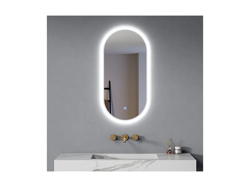 Specchio Bagno Led 90x45 cm Retroilluminato Accensione Touch| Glow