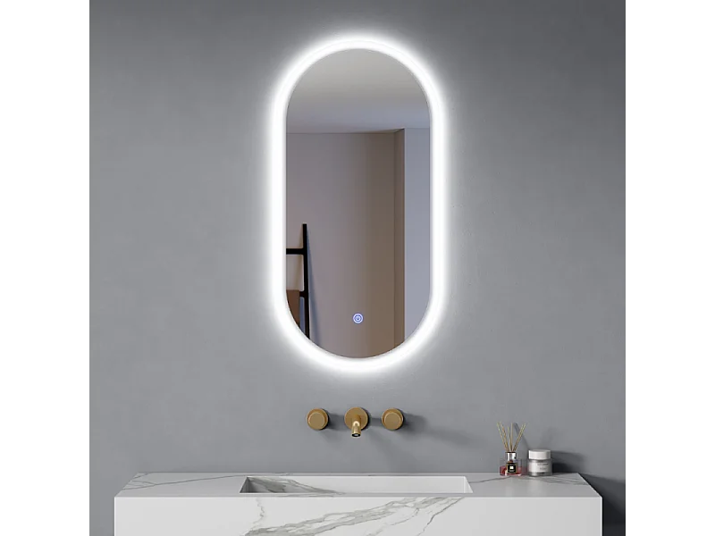 Specchio Bagno Led 90x45 cm Retroilluminato Accensione Touch| Glow